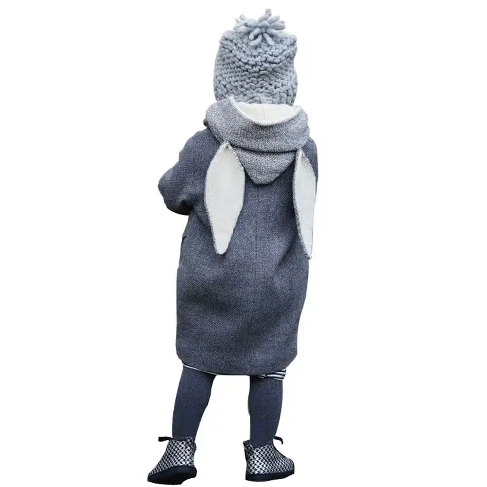 Spring Baby Girls Coat Kids Cute Rabbit Ear Hooded Jacket American and European Girl Thick Warm Clothes Children Coats Outwear 1