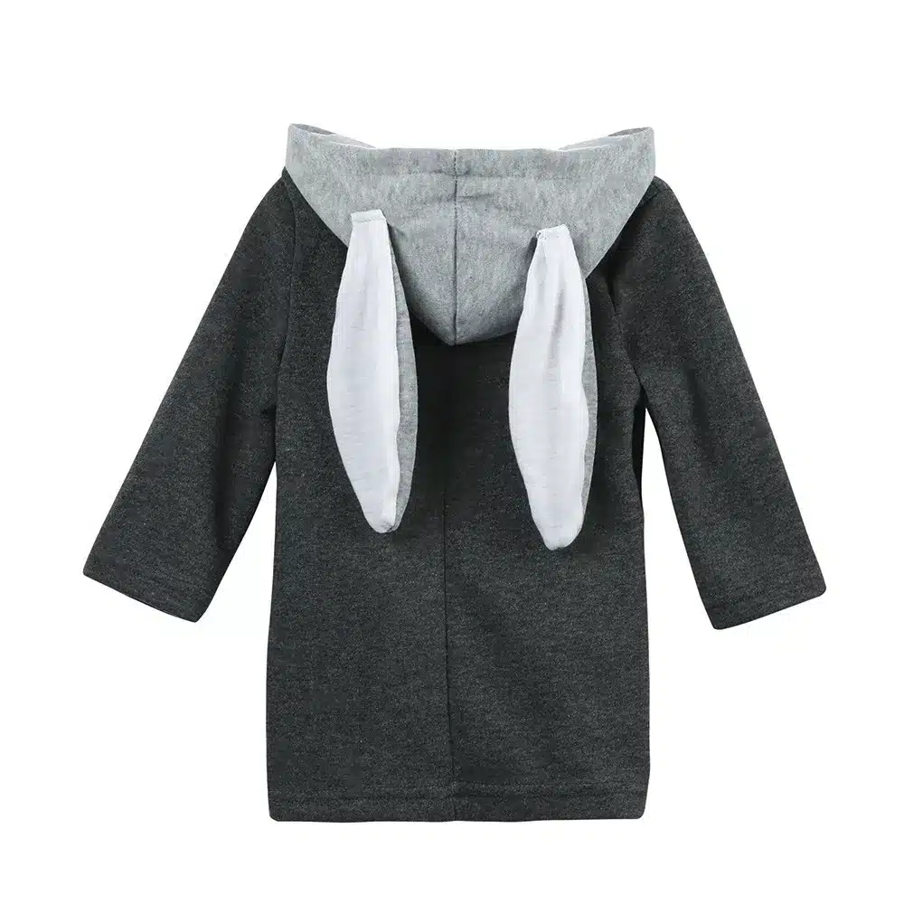 Spring Baby Girls Coat Kids Cute Rabbit Ear Hooded Jacket American and European Girl Thick Warm Clothes Children Coats Outwear 4