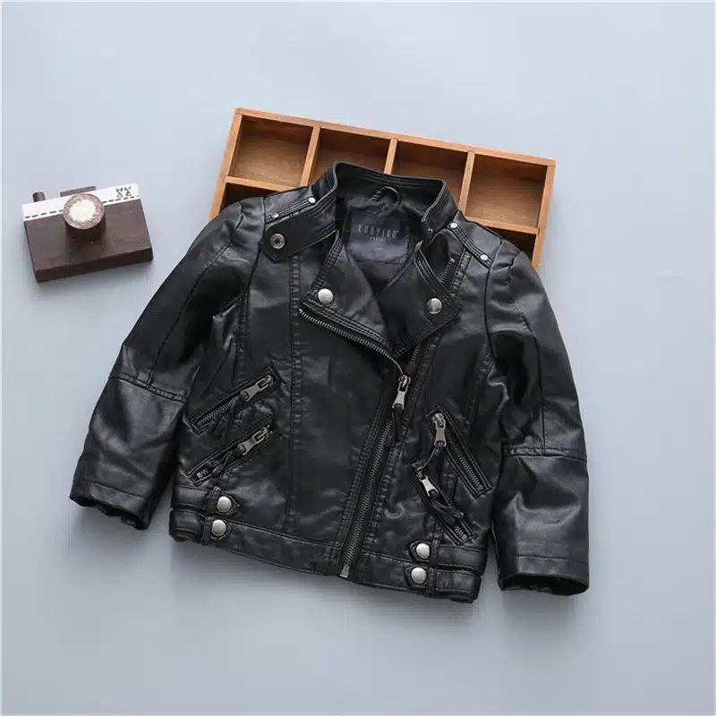 Kids PU Leather Spring Jacket Kids Jackets Girls Leather Coat Children Outerwear Leather Boys Brand Jacket Windbreaker 2T-10T 6