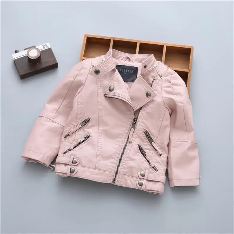Kids PU Leather Spring Jacket Kids Jackets Girls Leather Coat Children Outerwear Leather Boys Brand Jacket Windbreaker 2T-10T 8