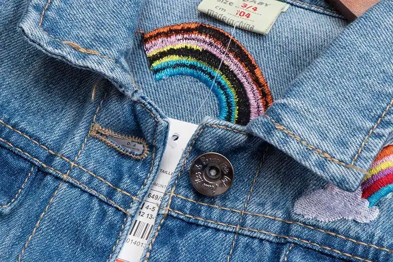 2018 Spring Autumn Girls Denim Jacket Children Jeans Jacket Rainbow Unicorn Embroidered Kids Denim Coat For Girls Clothing 17