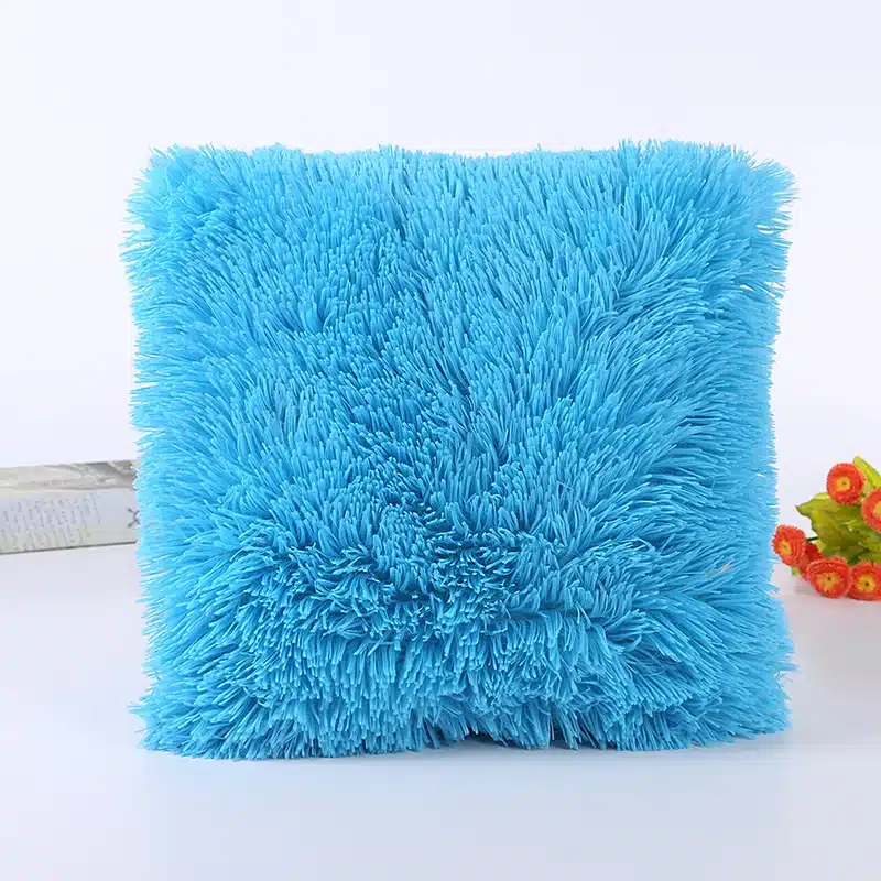 Cushion Cover New Fashion Colorful Decor Fur Soft Decorative Sofa Bed Home Car Seat Pillow Case Solid Elegant Decoration 43*43cm 3