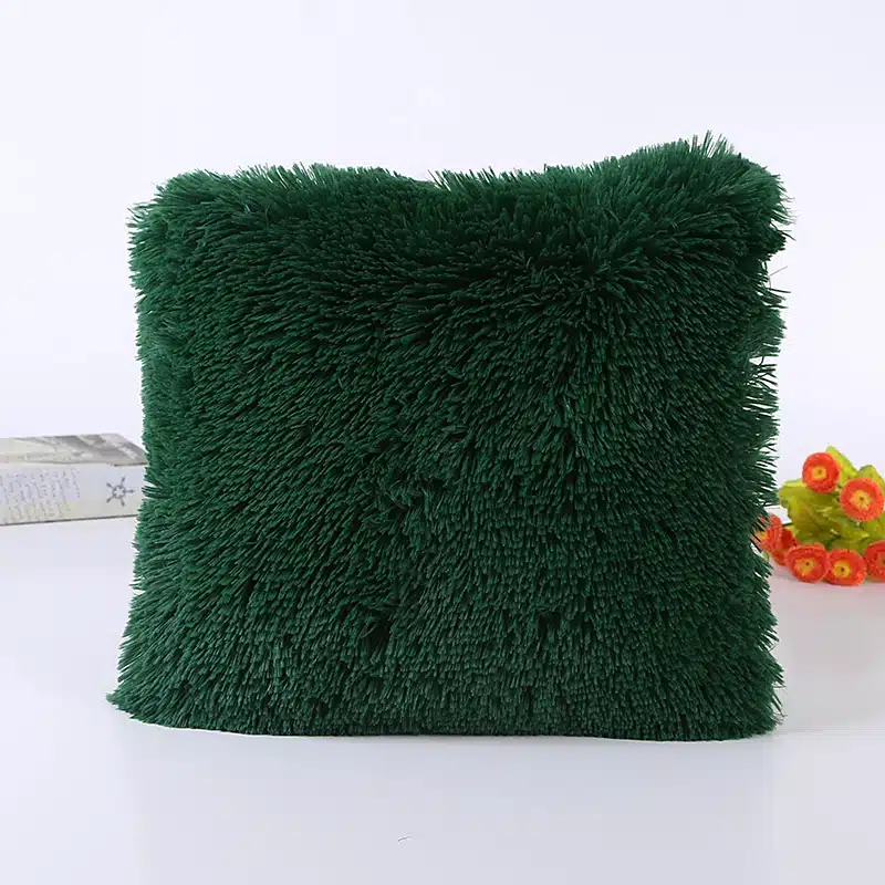 Cushion Cover New Fashion Colorful Decor Fur Soft Decorative Sofa Bed Home Car Seat Pillow Case Solid Elegant Decoration 43*43cm 6