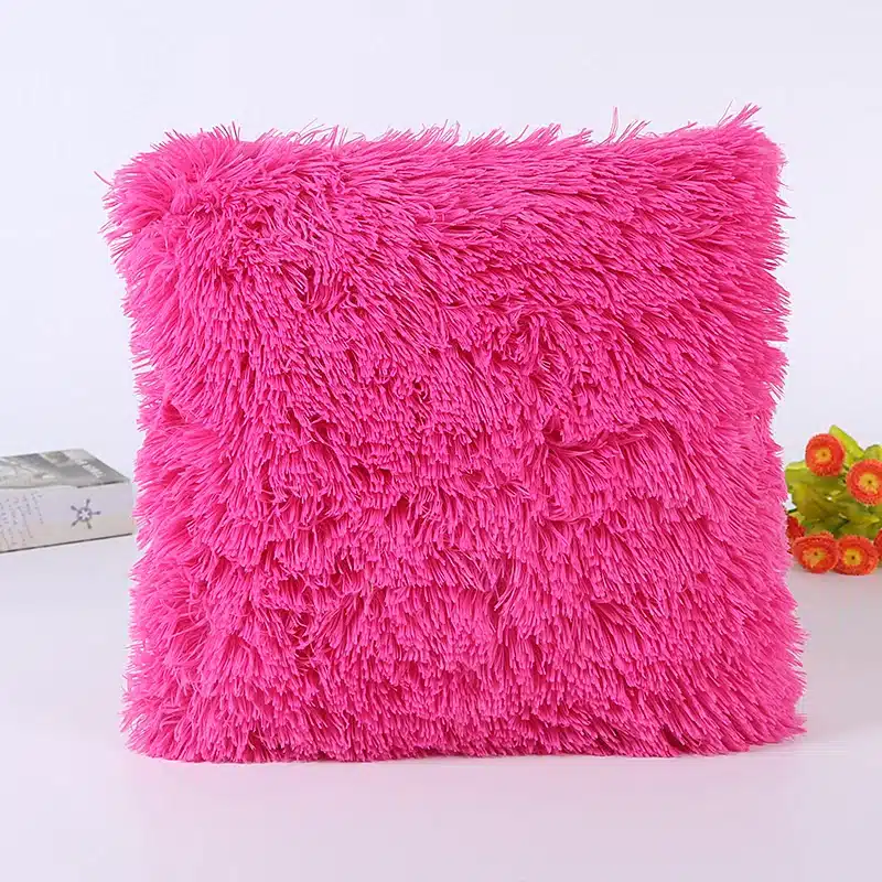 Cushion Cover New Fashion Colorful Decor Fur Soft Decorative Sofa Bed Home Car Seat Pillow Case Solid Elegant Decoration 43*43cm 7