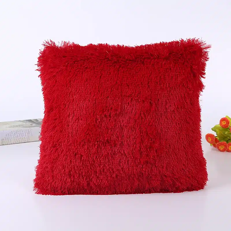 Cushion Cover New Fashion Colorful Decor Fur Soft Decorative Sofa Bed Home Car Seat Pillow Case Solid Elegant Decoration 43*43cm 8