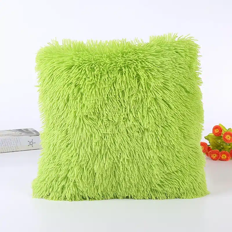 Cushion Cover New Fashion Colorful Decor Fur Soft Decorative Sofa Bed Home Car Seat Pillow Case Solid Elegant Decoration 43*43cm 10