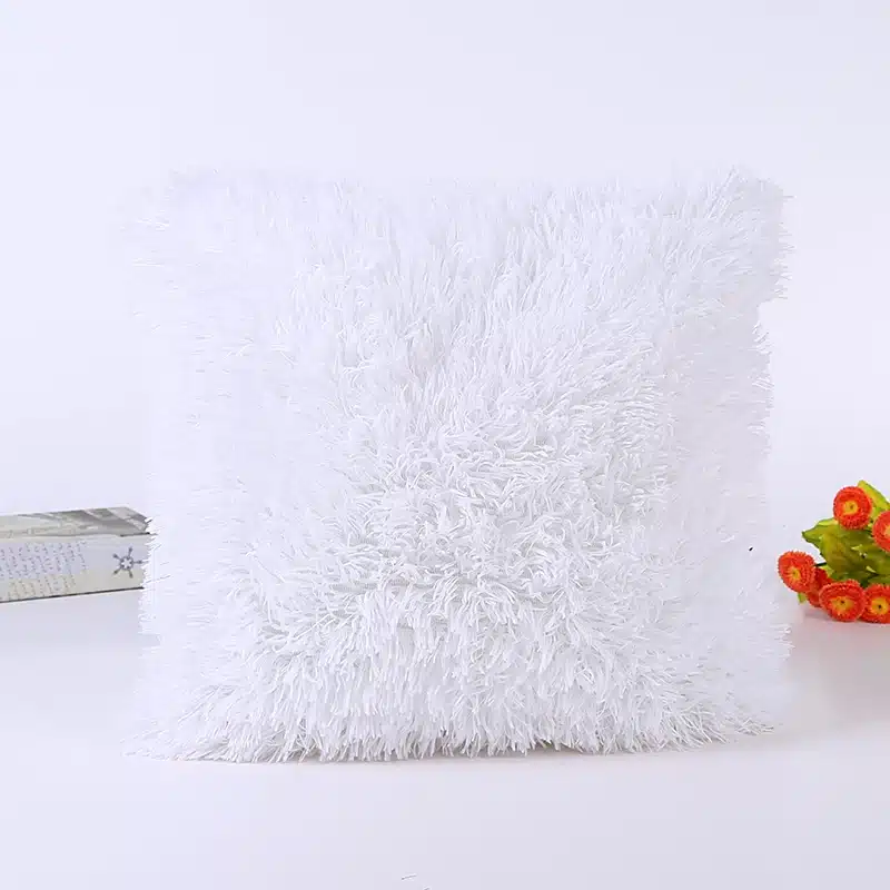 Cushion Cover New Fashion Colorful Decor Fur Soft Decorative Sofa Bed Home Car Seat Pillow Case Solid Elegant Decoration 43*43cm 12