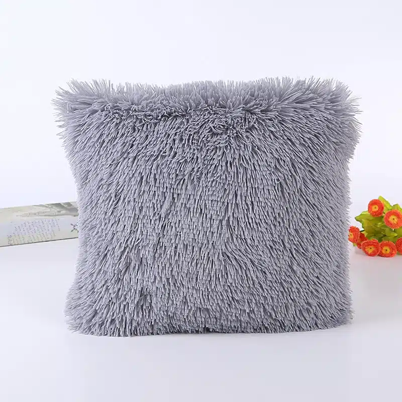 Cushion Cover New Fashion Colorful Decor Fur Soft Decorative Sofa Bed Home Car Seat Pillow Case Solid Elegant Decoration 43*43cm 13