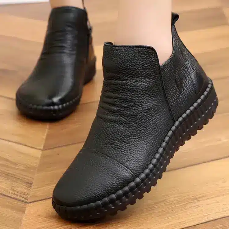 GKTINOO Fashion Autumn Shoe Flat Boots Genuine Leather Ankle Shoes Vintage Casual Shoes Brand Design Retro Handmade Women Boot 12