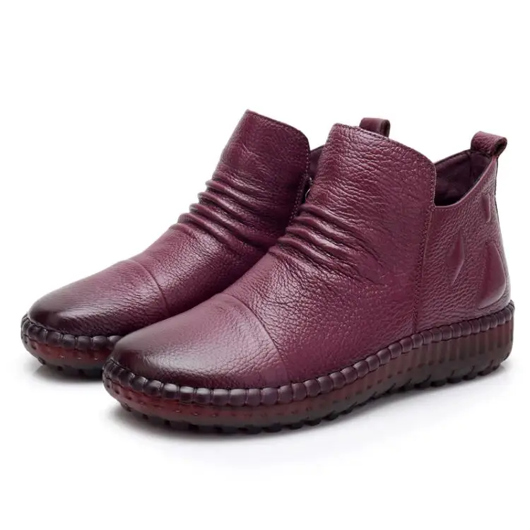 GKTINOO Fashion Autumn Shoe Flat Boots Genuine Leather Ankle Shoes Vintage Casual Shoes Brand Design Retro Handmade Women Boot 19