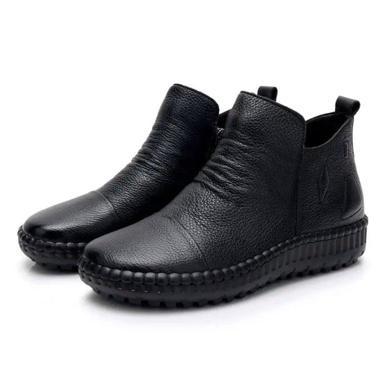 GKTINOO Fashion Autumn Shoe Flat Boots Genuine Leather Ankle Shoes Vintage Casual Shoes Brand Design Retro Handmade Women Boot 20