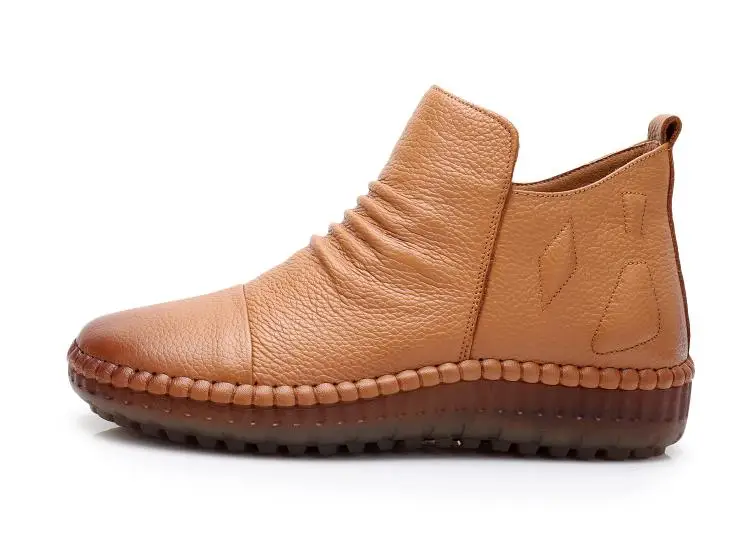 GKTINOO Fashion Autumn Shoe Flat Boots Genuine Leather Ankle Shoes Vintage Casual Shoes Brand Design Retro Handmade Women Boot 22