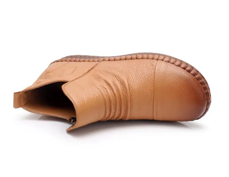 GKTINOO Fashion Autumn Shoe Flat Boots Genuine Leather Ankle Shoes Vintage Casual Shoes Brand Design Retro Handmade Women Boot 23