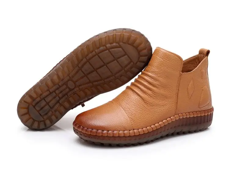 GKTINOO Fashion Autumn Shoe Flat Boots Genuine Leather Ankle Shoes Vintage Casual Shoes Brand Design Retro Handmade Women Boot 24