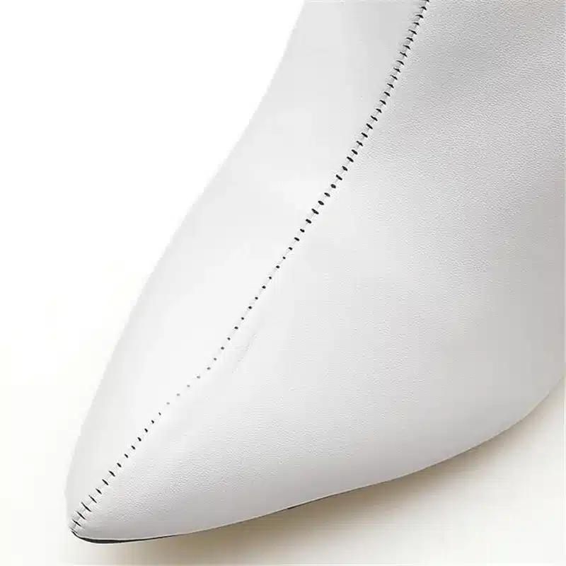 BAYUXSHUO New Women Ankle Boots Roman High Heels Square Heel Booties Fashion Brand Design Ladies Party Shoes Woman White Black 20