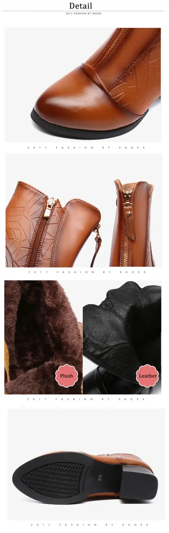 BEYARNE Female Autumn Spring Winter Big Size Genuine Leather Ankle Boots For Women Fashion Med Heels Soft Plush Warm Boots Ladi 7