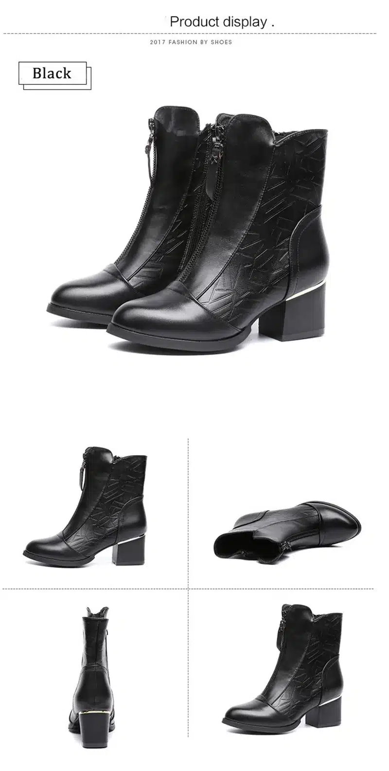 BEYARNE Female Autumn Spring Winter Big Size Genuine Leather Ankle Boots For Women Fashion Med Heels Soft Plush Warm Boots Ladi 13