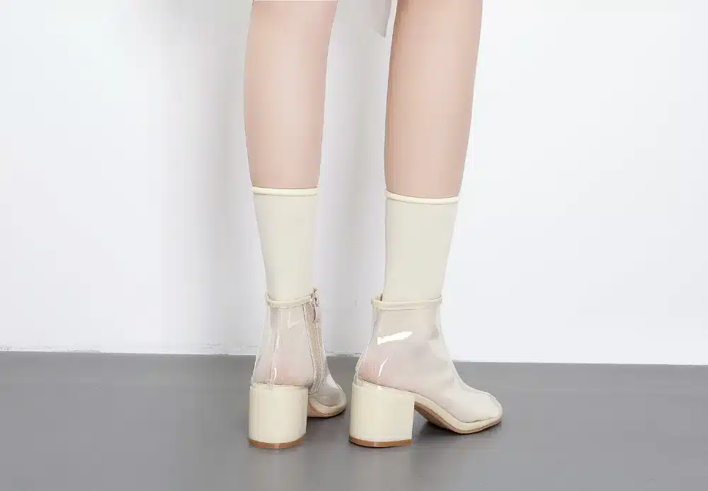 DongCiTaCi Women Ankle Short Boots Shoes Woman Ladies Fashion Transparent Female European USA Thick High Heel Martin Boot 12