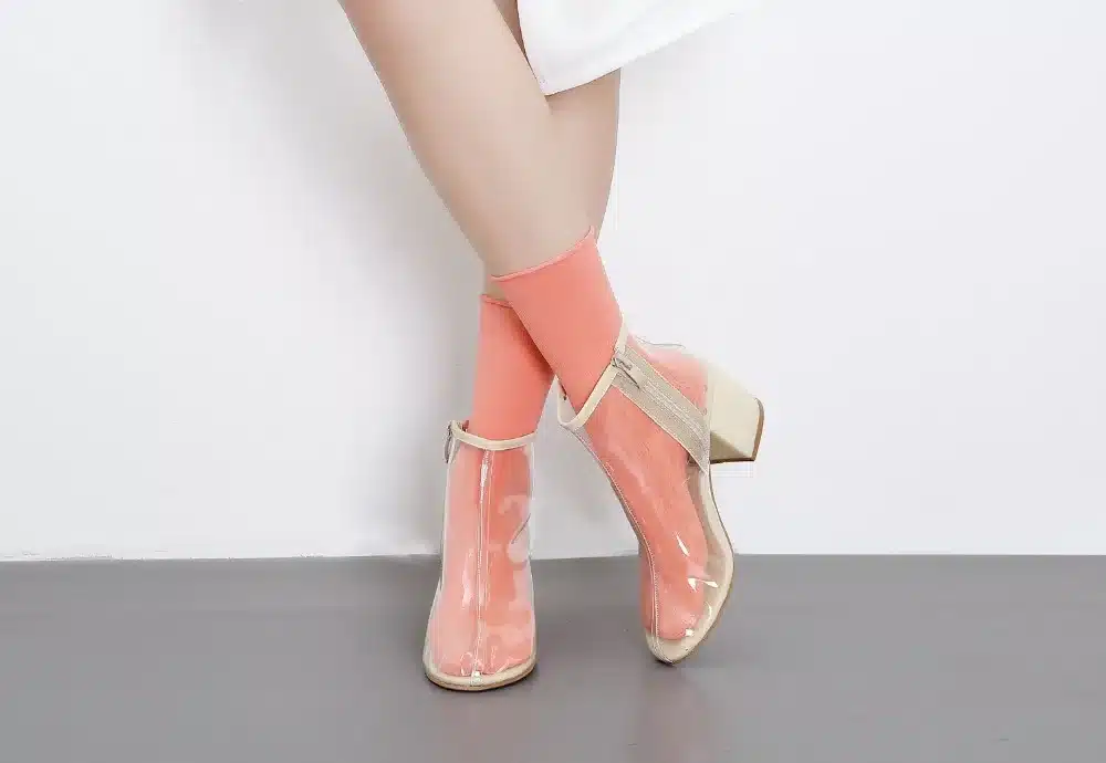 DongCiTaCi Women Ankle Short Boots Shoes Woman Ladies Fashion Transparent Female European USA Thick High Heel Martin Boot 13