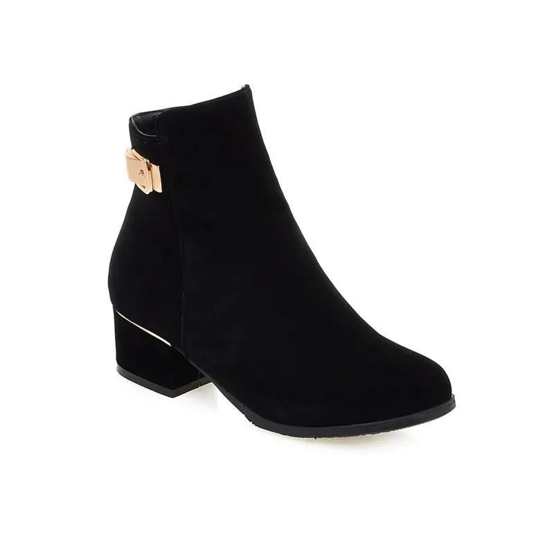 ASUMER Plus size 34-43 fashion women boots round toe nubuck square heels autumn ankle boots for women ladies shoes female 20
