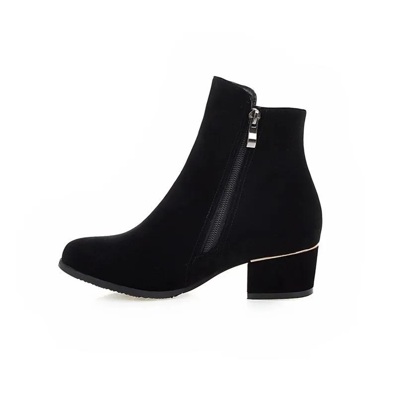 ASUMER Plus size 34-43 fashion women boots round toe nubuck square heels autumn ankle boots for women ladies shoes female 22