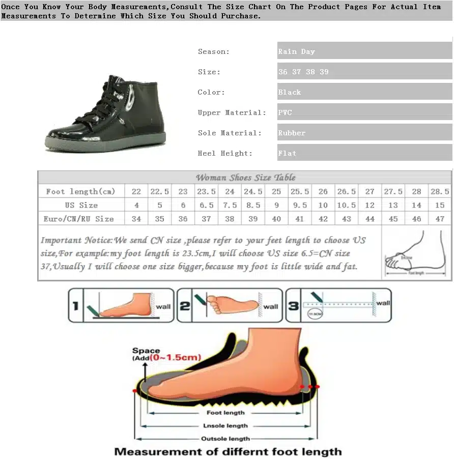 Spring Female Rain Boots Women Water Shoes Fashion Waterproof Overshoes Black Lace-Up 1
