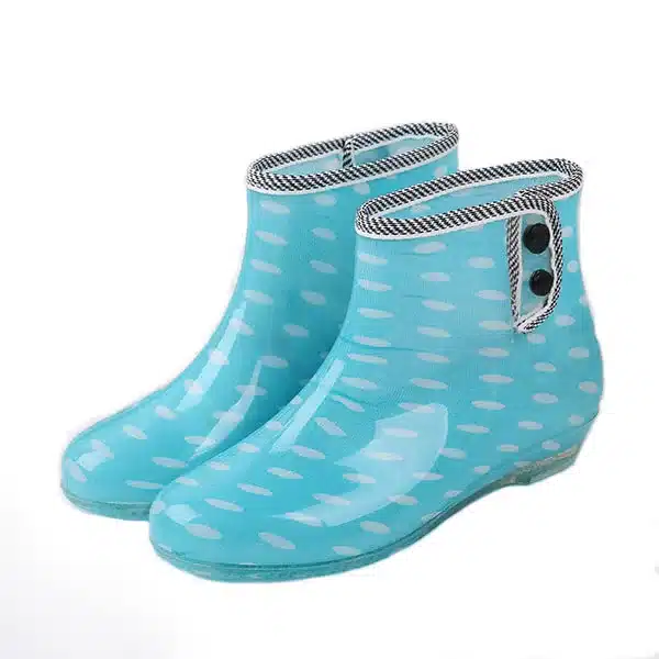 Feng nong spring winter woman rain boots ladies short rain buttons resistant buckle rubber boots round toe women boots w018 6