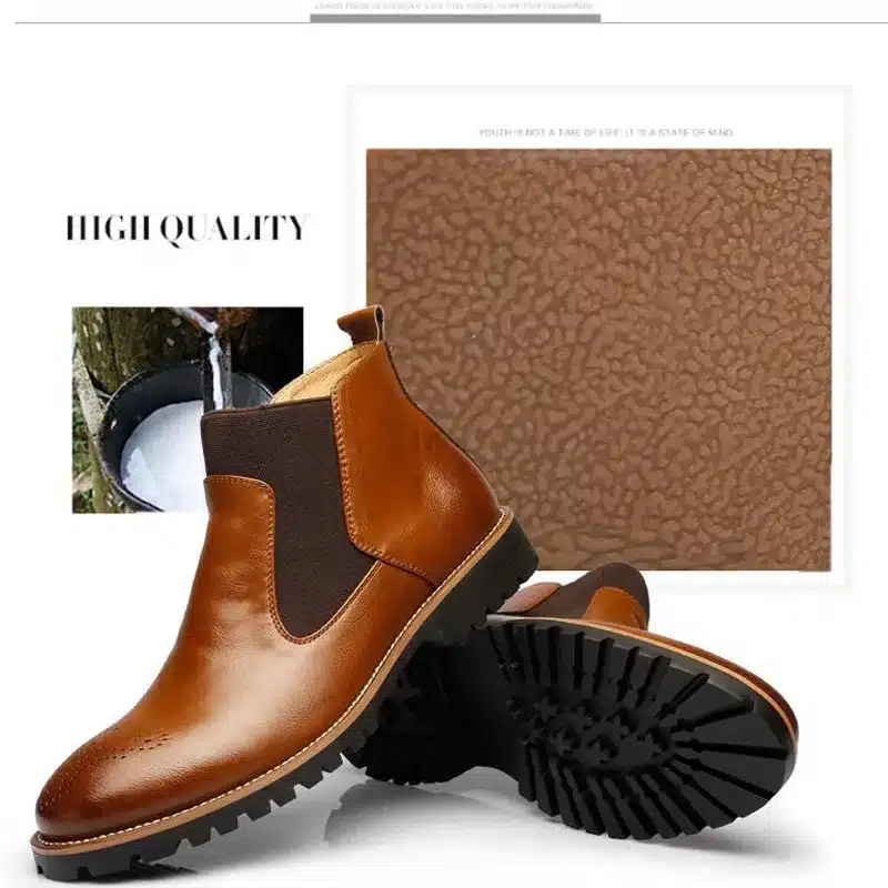 YIGER New Men's Chelsea Boots Ankle Boots Big size Black/Brown/Wine Red British Style Man Boots soft Leather Free shipping 0001 11