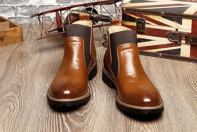 YIGER New Men's Chelsea Boots Ankle Boots Big size Black/Brown/Wine Red British Style Man Boots soft Leather Free shipping 0001 16