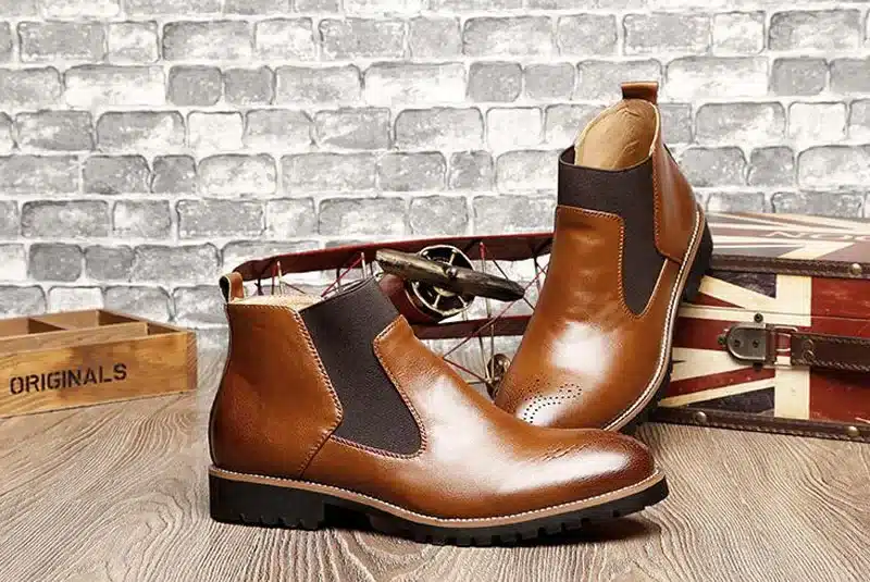 YIGER New Men's Chelsea Boots Ankle Boots Big size Black/Brown/Wine Red British Style Man Boots soft Leather Free shipping 0001 18