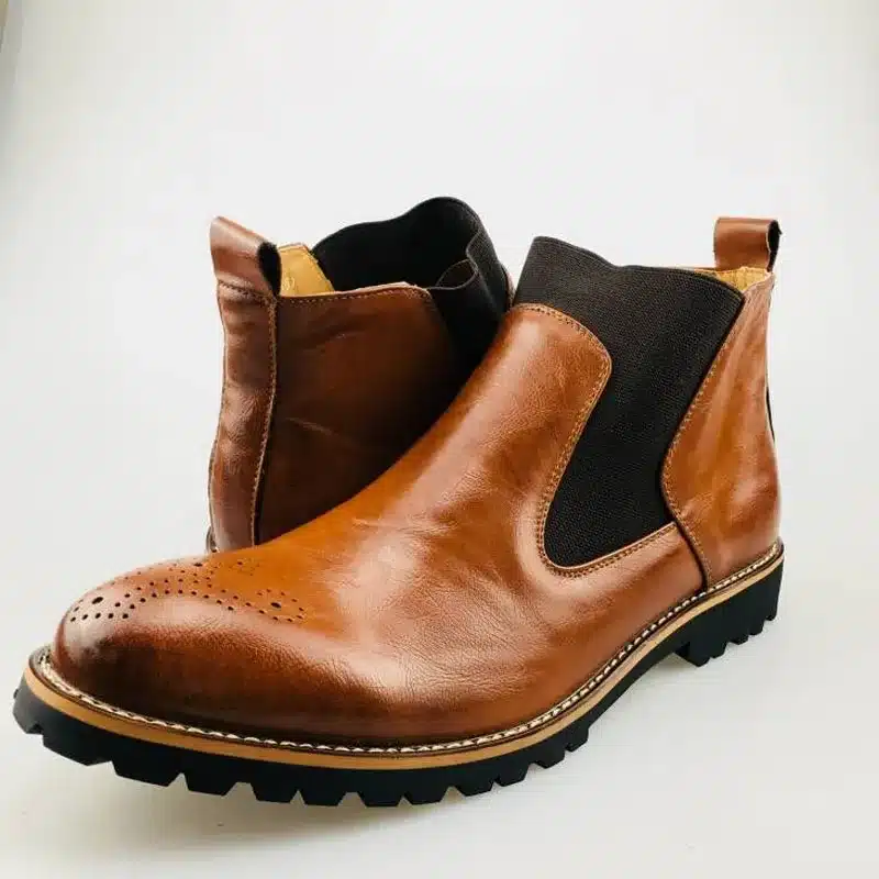 YIGER New Men's Chelsea Boots Ankle Boots Big size Black/Brown/Wine Red British Style Man Boots soft Leather Free shipping 0001 22