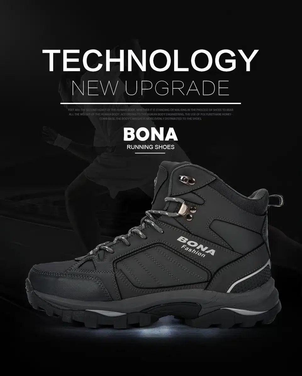BONA Men Boots Anti-Skidding Leather Shoes Men Popular Comfy Spring Autumn Men Shoes Short Plush Snow Boots Durable Outsole 11