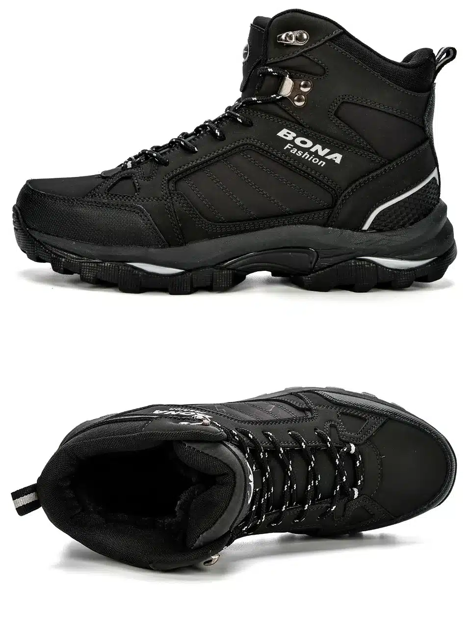 BONA Men Boots Anti-Skidding Leather Shoes Men Popular Comfy Spring Autumn Men Shoes Short Plush Snow Boots Durable Outsole 21