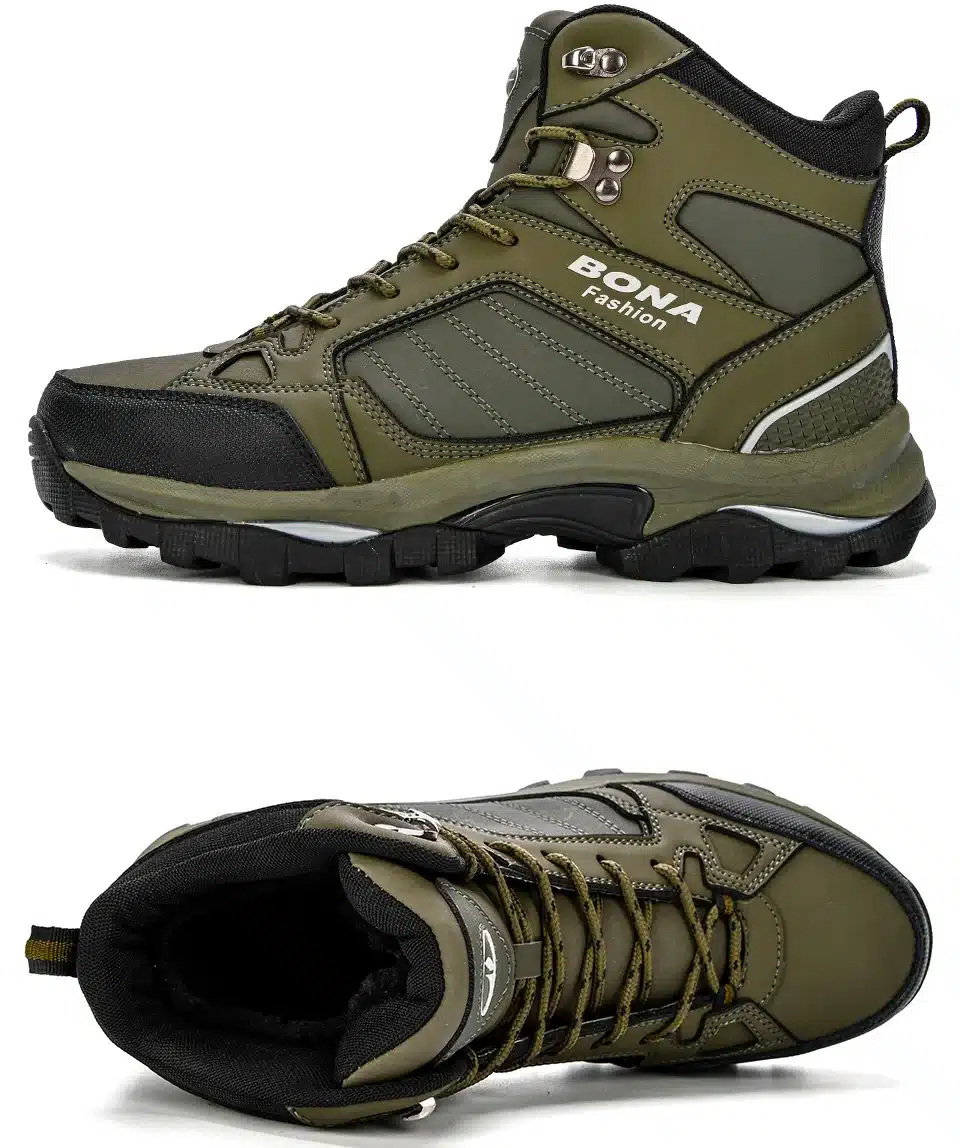 BONA Men Boots Anti-Skidding Leather Shoes Men Popular Comfy Spring Autumn Men Shoes Short Plush Snow Boots Durable Outsole 25