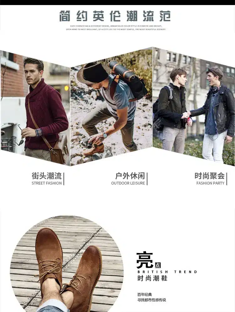 Classic genuine leather tooling boots crazy horse leather martin boots men fashion desert boots popular high top leather shoes 2