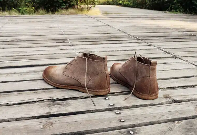Classic genuine leather tooling boots crazy horse leather martin boots men fashion desert boots popular high top leather shoes 22