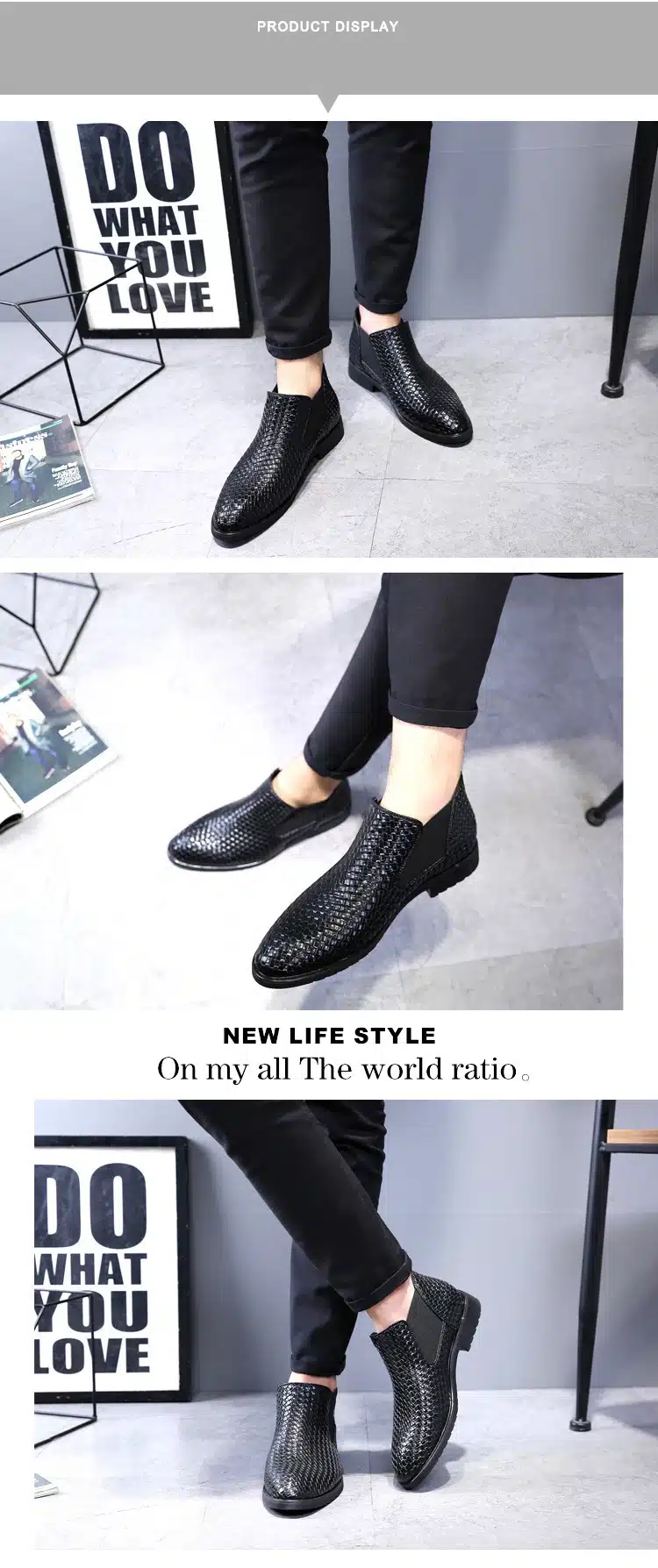 ZYYZYM Men Chelsea Boots Spring Autumn Hand Knit High help Style Waterproof Classic Fashion Leather Boots Men Shoes 38-48 10