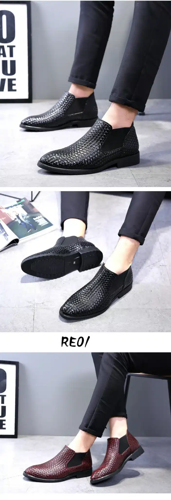 ZYYZYM Men Chelsea Boots Spring Autumn Hand Knit High help Style Waterproof Classic Fashion Leather Boots Men Shoes 38-48 11