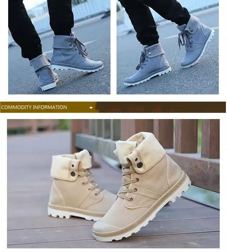 Merkmak Canvas Shoes Men Boots Leisure High Top Ankle for Male Flats Footwear Casual Spring Autumn Camouflage Blue Wholesale 20