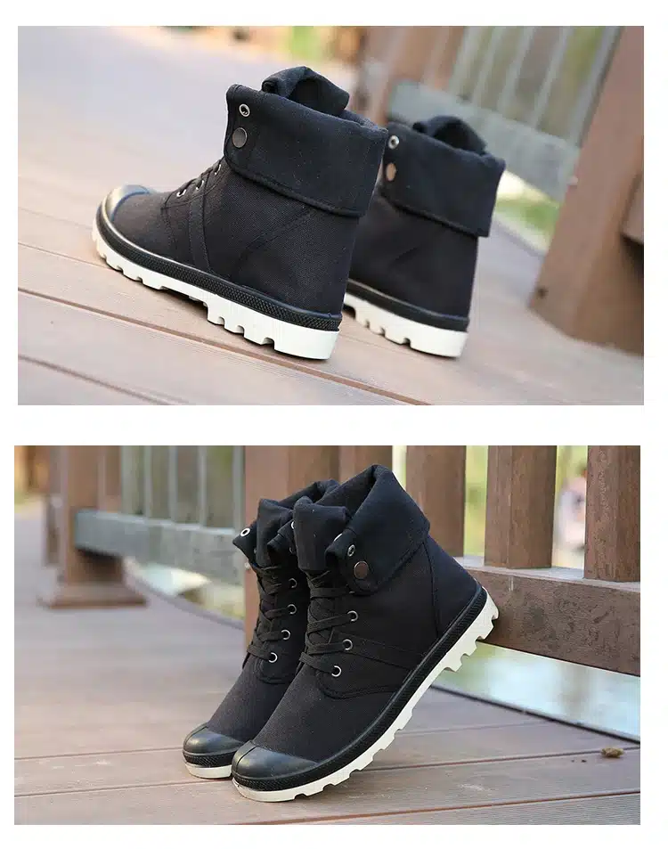 Merkmak Canvas Shoes Men Boots Leisure High Top Ankle for Male Flats Footwear Casual Spring Autumn Camouflage Blue Wholesale 22