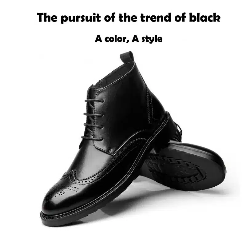 YIGER NEW Men Boots Genuine Leather Boots Large Size Men Casual Boots Lace-Up Bullock Boots Men Black Spring/Autumn Shoes 0007 12