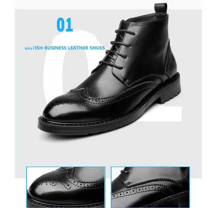 YIGER NEW Men Boots Genuine Leather Boots Large Size Men Casual Boots Lace-Up Bullock Boots Men Black Spring/Autumn Shoes 0007 13