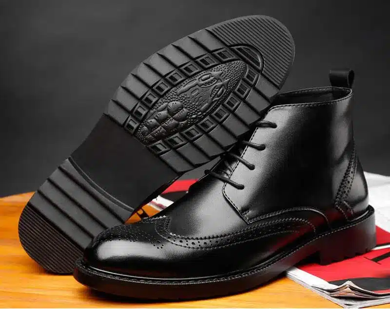 YIGER NEW Men Boots Genuine Leather Boots Large Size Men Casual Boots Lace-Up Bullock Boots Men Black Spring/Autumn Shoes 0007 25