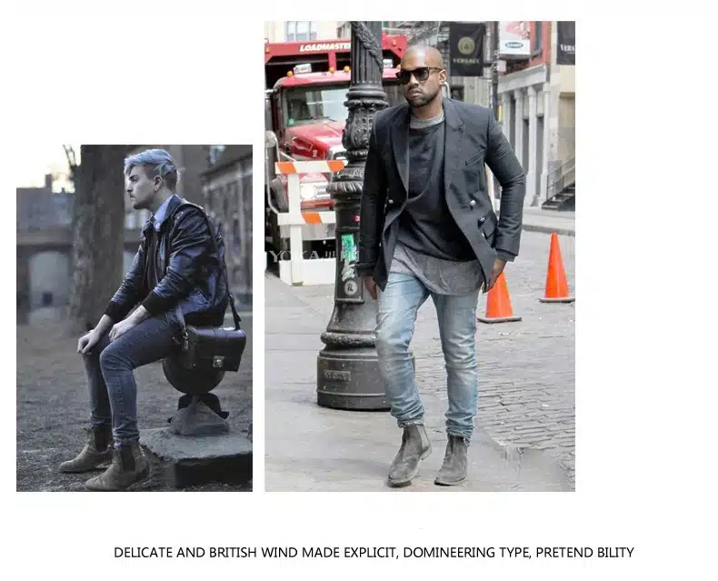 Vintage Genuine Leather Fashion Men Casual Boots Pointed Toe High Quality Male Chelsea Boots Winter Retro Shoes986 4
