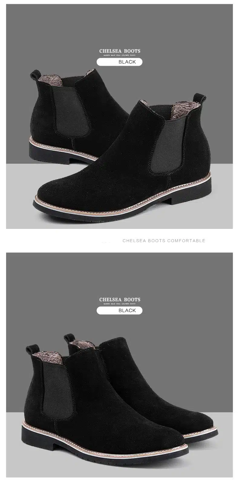 Vintage Genuine Leather Fashion Men Casual Boots Pointed Toe High Quality Male Chelsea Boots Winter Retro Shoes986 15