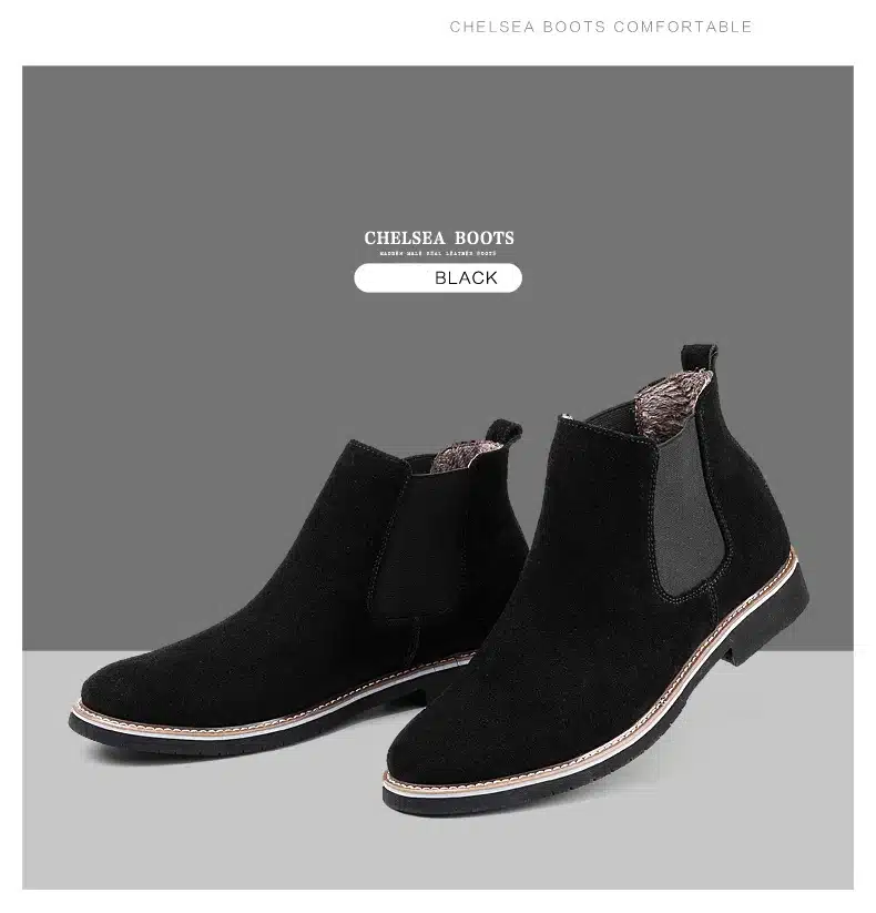 Vintage Genuine Leather Fashion Men Casual Boots Pointed Toe High Quality Male Chelsea Boots Winter Retro Shoes986 16