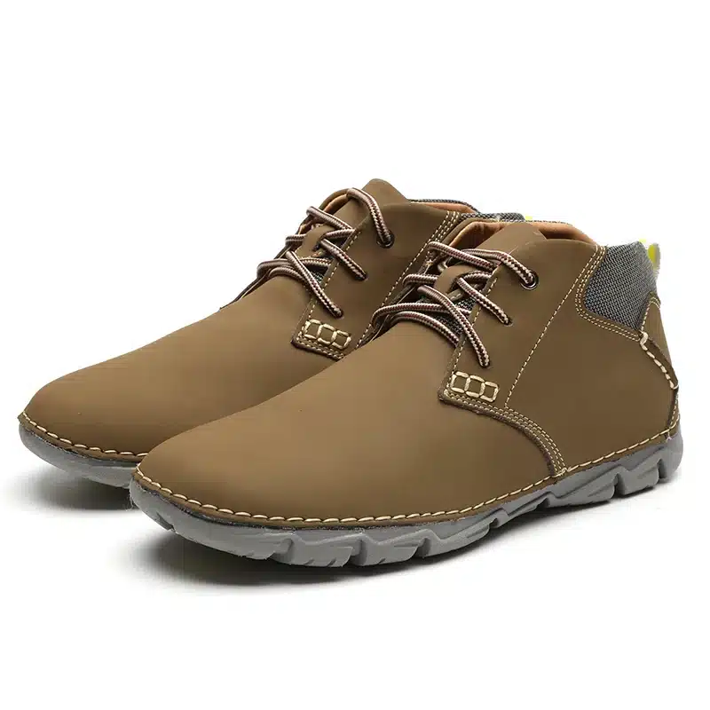 LINGGE Brand Snow Shoes Men Boots 100% Genuine Leather Warm Fur Men Boots Handmade Plus Size Men Shoes Casual Ankle Lace-Up Boot 15