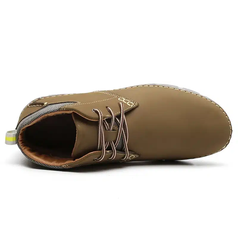 LINGGE Brand Snow Shoes Men Boots 100% Genuine Leather Warm Fur Men Boots Handmade Plus Size Men Shoes Casual Ankle Lace-Up Boot 25
