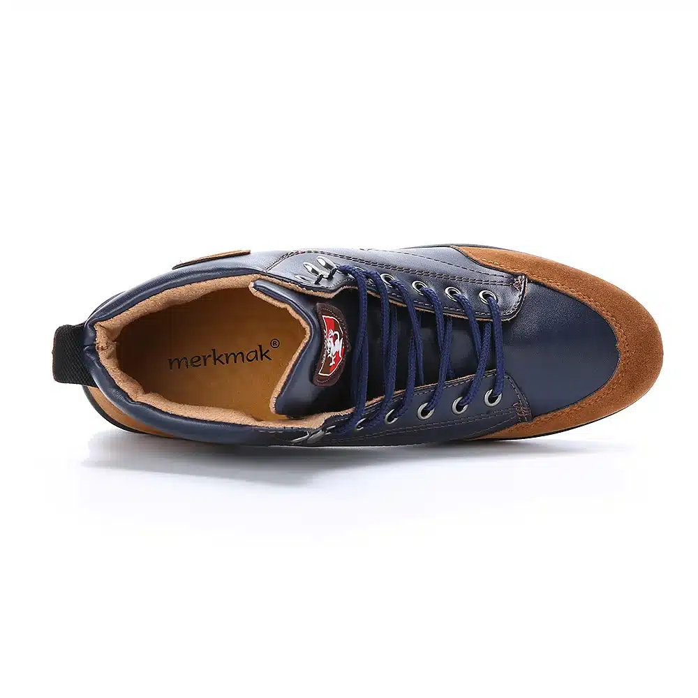 New 2018 Men Leather Boots Fashion Autumn Winter Warm Cotton Brand Ankle Boots Lace Up Men Shoes Footwear Casual Drop Shipping 26