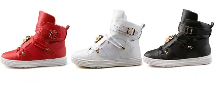 GZ Punk Rivet metal Hip Hop boots Men White Solid Dance Platform Flats Fashion buckle High Top Zapatillas Hombre #39 3